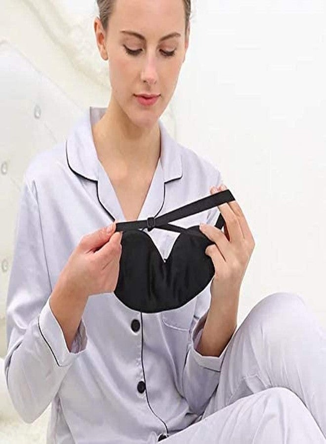 Shuiniba قناع النوم من شوانيبا من الحرير الطبيعي، قناع للعين، قناع عين فائق النعومة (أسود) - Image 4