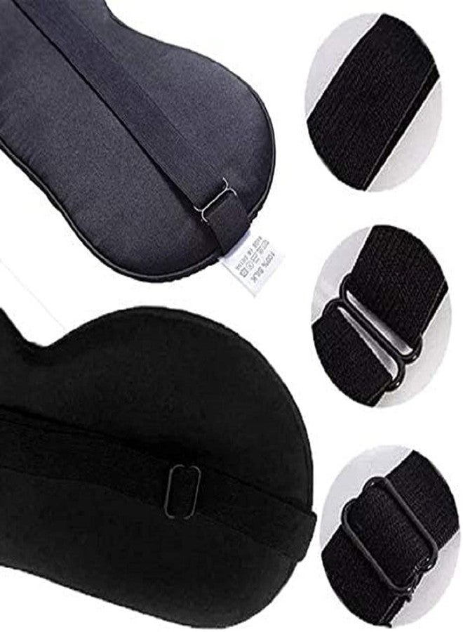 Shuiniba قناع النوم من شوانيبا من الحرير الطبيعي، قناع للعين، قناع عين فائق النعومة (أسود) - Image 5