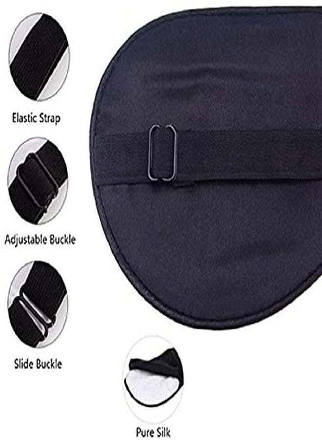 Shuiniba قناع النوم من شوانيبا من الحرير الطبيعي، قناع للعين، قناع عين فائق النعومة (أسود) - Image 3