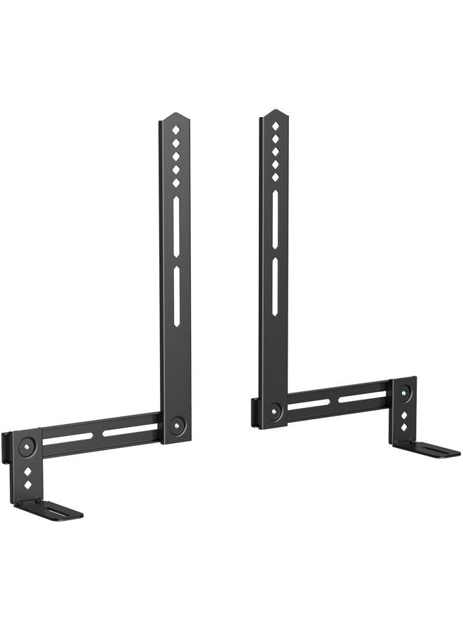 Soundbar Mount Sound Bar TV Mount for Mounting Above or Under TV, Sound Bar Mount Up to 13.2 lbs, Two Removable and Lockable Hooks for Back or Bottom Holes