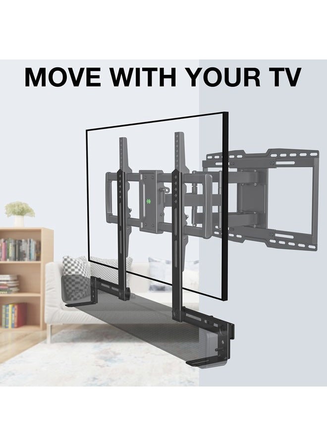 USX MOUNT Soundbar Mount Sound Bar TV Mount for Mounting Above or Under TV, Sound Bar Mount Up to 13.2 lbs, Two Removable and Lockable Hooks for Back or Bottom Holes - Image 2