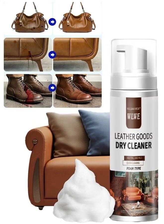 Leather Foam Cleaner Cleaning Remove Dirt Stain and Grime Suitable for Car Interiors Seats Furniture Couches Sofa Shoes Boots Bags and More - Image 1