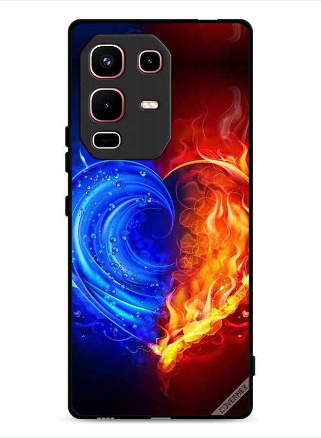 Covernex Infinix Note 50s Protective Case Cover Fire And Water Heart Wallpaper - Image 1