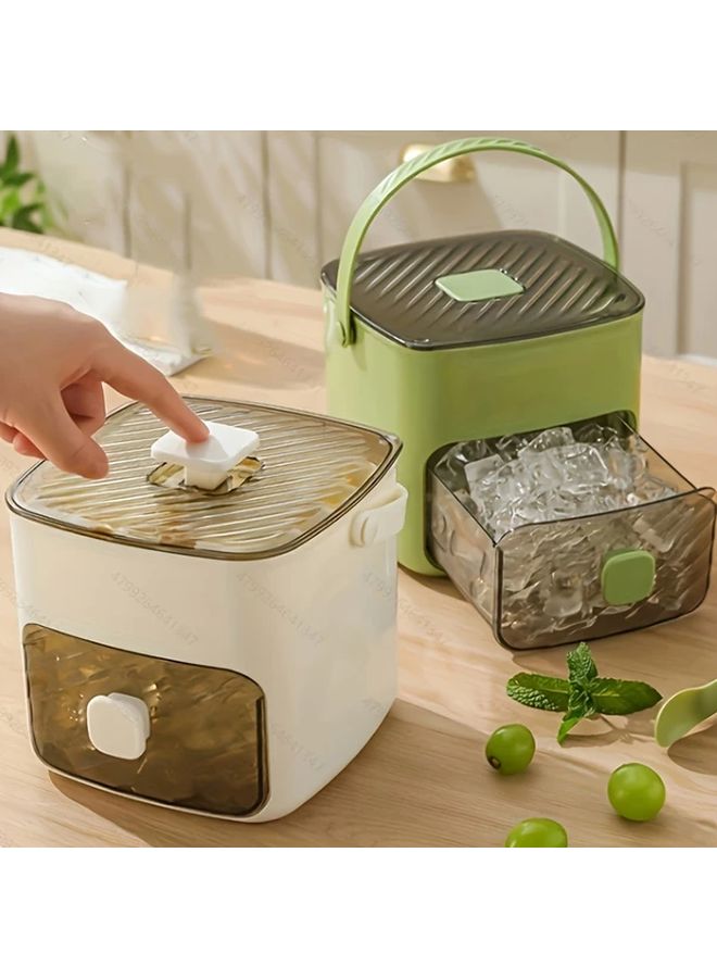 Milky White Large Ice Cube Maker With Easy Press Lid Double Layer Tray For Freezer - Image 2