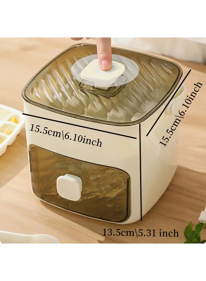 Milky White Large Ice Cube Maker With Easy Press Lid Double Layer Tray For Freezer - Image 3