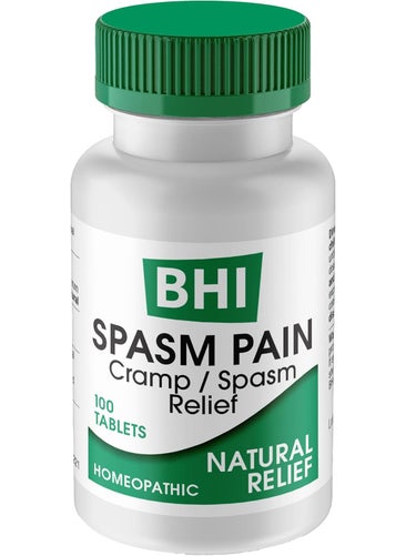 MediNatura BHI Spasm Natural Relaxer Relief for Menstrual Cramps, Bloating, Aches & Muscle Spasms 5 Active Homeopathic Ingredients Naturally Soothe Whole Body Discomfort for Women - 100 Tablets 