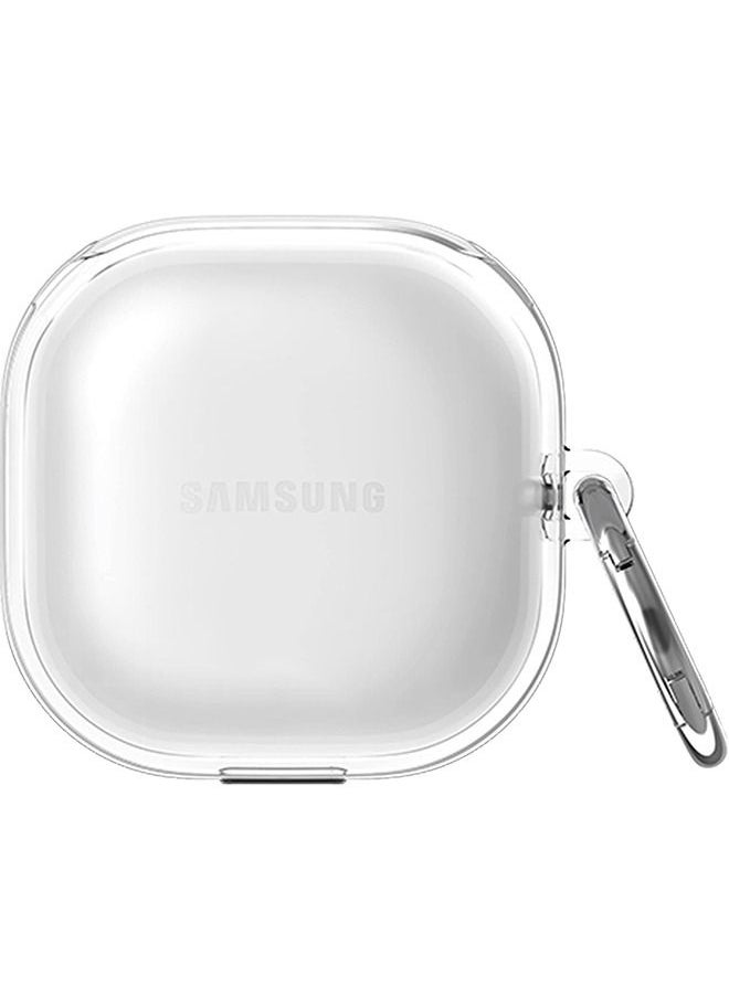 يونيك - غطاء واقي صلب مع حلقة تسلق سلسلة مفاتيح لسماعات Galaxy Buds Live (2020) شفاف - Image 1