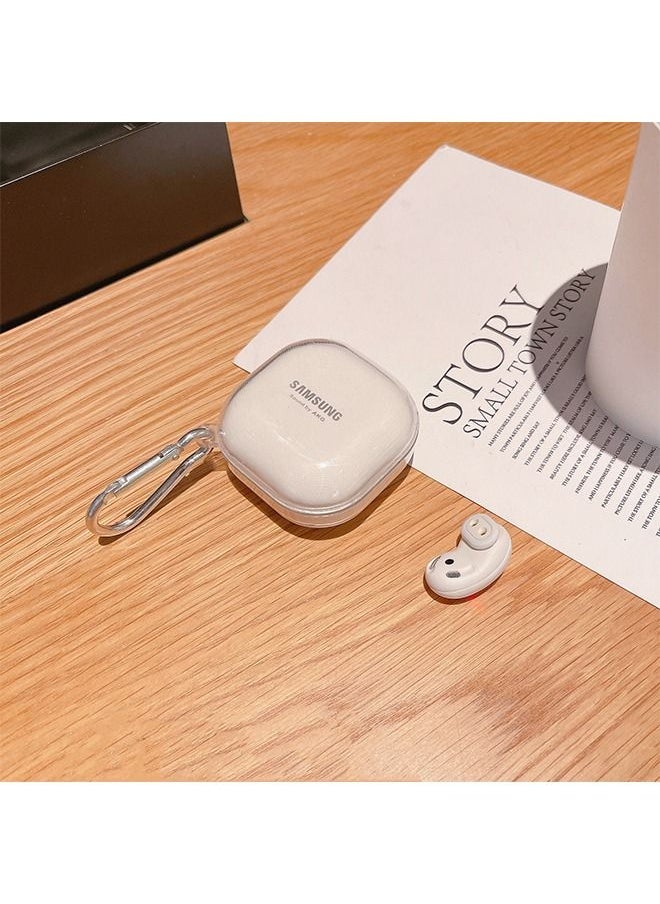 يونيك - غطاء واقي صلب مع حلقة تسلق سلسلة مفاتيح لسماعات Galaxy Buds Live (2020) شفاف - Image 1