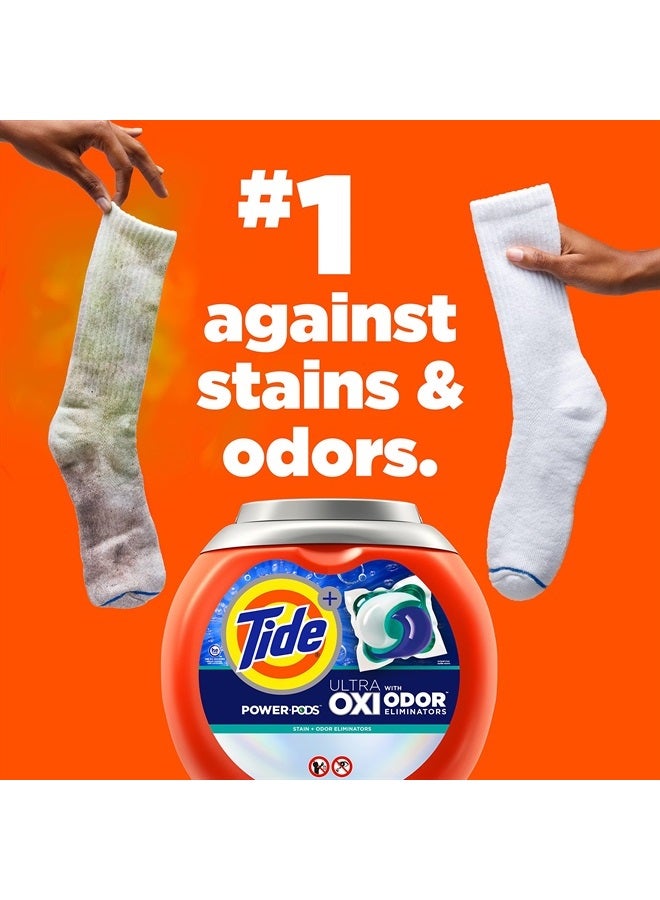 Tide Ultra OXI Power PODS with Odor Eliminators Laundry Detergent Pacs 63 Count For Visible and Invisible Dirt (Pack of 1)  - Image 4