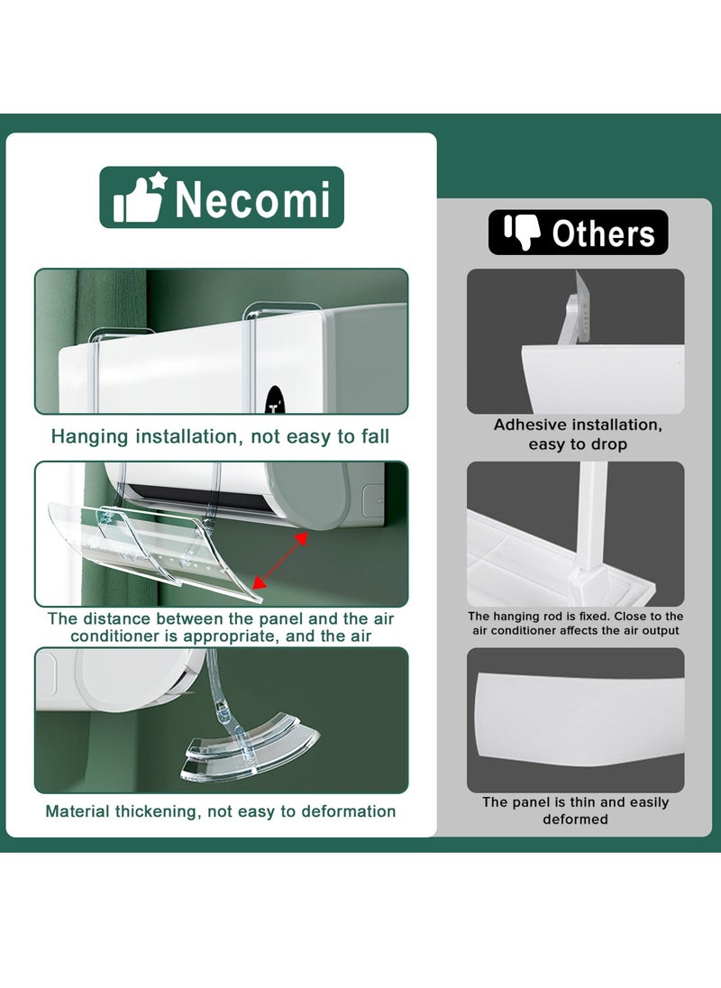 Necomi - Split Air Conditioner Deflector, Transparent Air Conditioning Wind Shield, Wall-Mounted Without Punching, Adjustable Wind Direction & Adjustable Size - Image 1