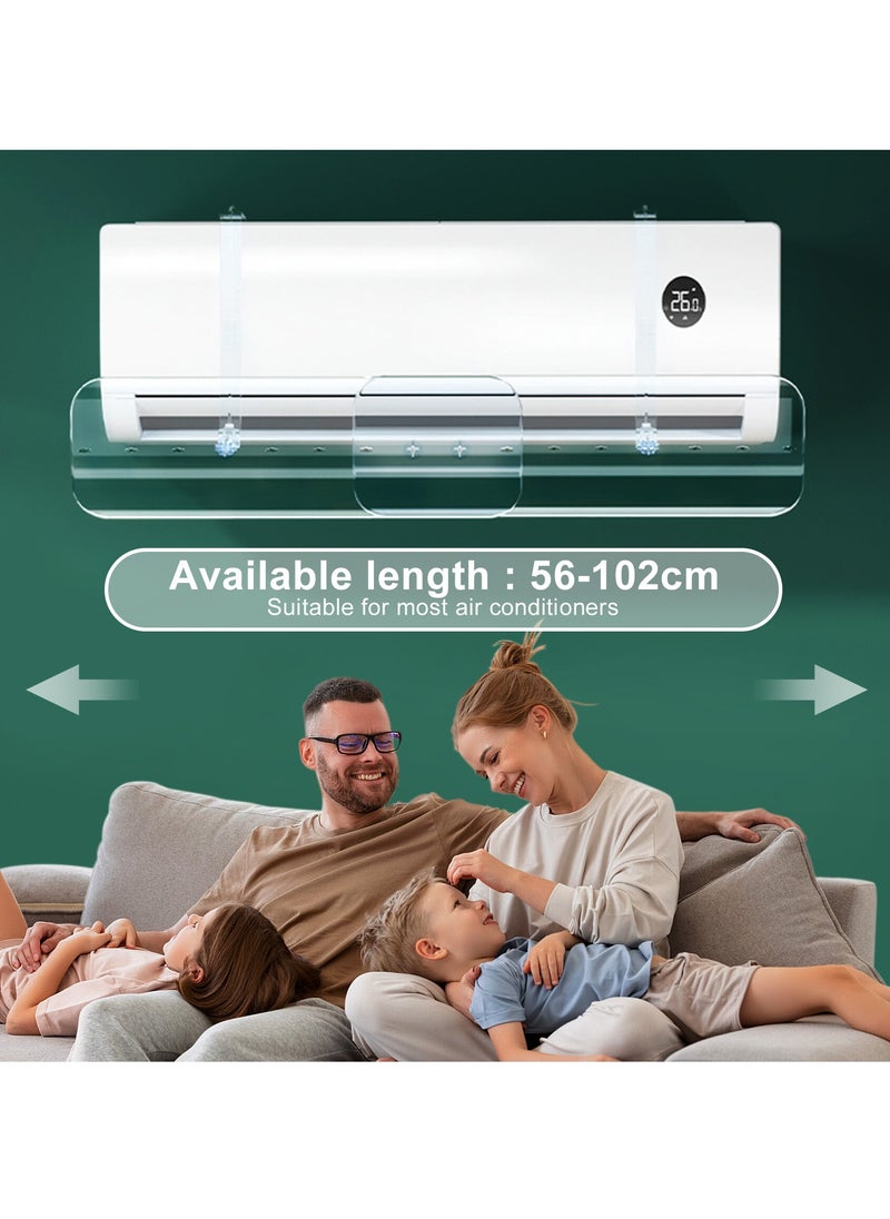 Necomi Split Air Conditioner Deflector, Transparent Air Conditioning Wind Shield, Wall-Mounted Without Punching, Adjustable Wind Direction & Adjustable Size  - Image 4