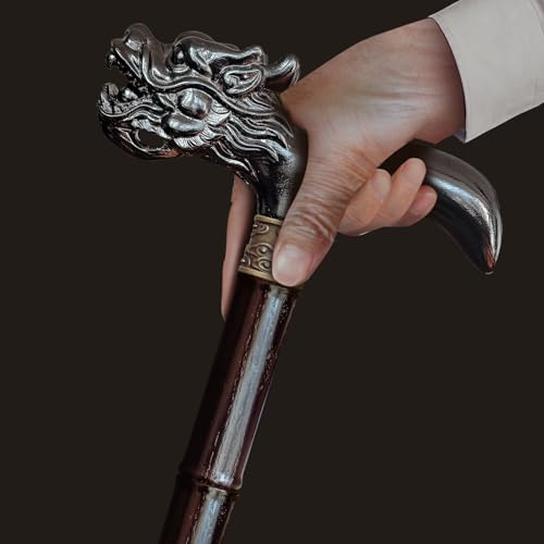 ispuoocti Wooden Cane Hand Carved Highend Walking Cane for Men and Women Lightweight Design Support Up to 500lbs Dragon Canes for Seniors Suitable for Discerning Personal and Gift Use Ashwood - Image 5
