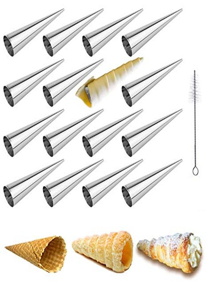 EUICAE Cream Horn Molds 5-inch Large Size Cream Horn Forms Pack of 16 - Image 1