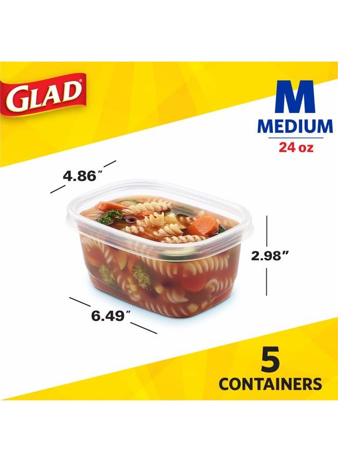 Glad Soup and Salad Food Storage Containers, 24 oz, Pack of 5 - Image 4