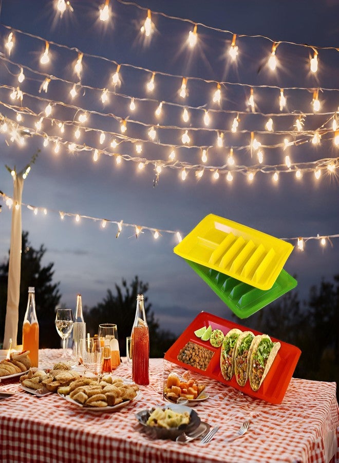 BNYD 3 Pack Taco Holder Stand, Colorful Plastic Taco Plates for Hard & Soft Shell Tacos, Assorted Colors, Holds 4 Tacos Each, Dishwasher Safe - Image 5