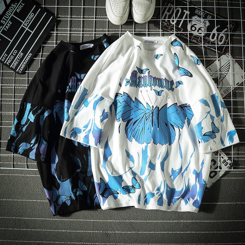 Japanese Style Short-sleeved T-shirt Men's Summer White Trendy Brand All-match ins Fashionable Simple Loose T-shirt Half-sleeved Top - Image 4