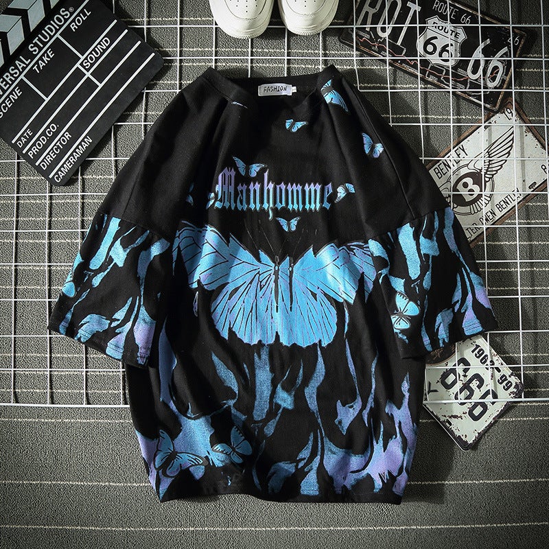 Japanese Style Short-sleeved T-shirt Men's Summer White Trendy Brand All-match ins Fashionable Simple Loose T-shirt Half-sleeved Top - Image 1