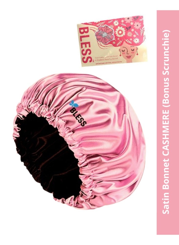 Bless Satin Hair Bonnet Cashmere (Bonus Scrunchie) - Image 1