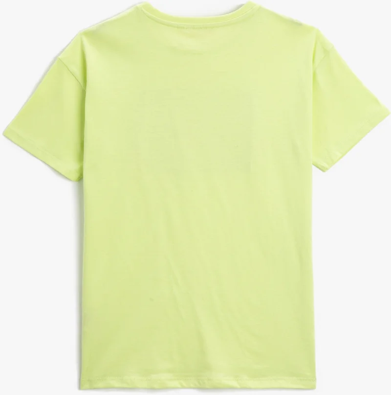 كوتون Hologram Printed T-Shirt Short Sleeve Crew Neck Cotton