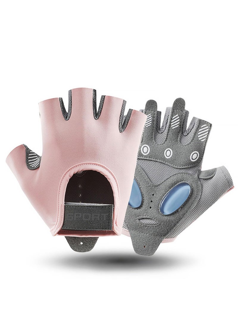 سبورت قفازات تمرين رياضية للنساء والرجال نصف أصابع قفازات رياضية فاخرة لليوجا والدراجة الدوارة، قفازات لياقة بدنية رياضية قابلة للتنفس وغير قابلة للانزلاق (مقاس متوسط) - Image 1