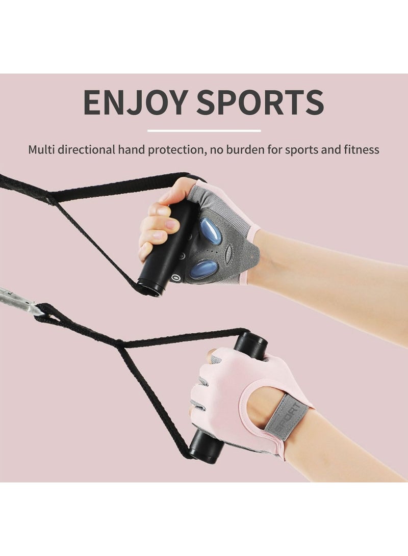 سبورت قفازات تمرين رياضية للنساء والرجال نصف أصابع قفازات رياضية فاخرة لليوجا والدراجة الدوارة، قفازات لياقة بدنية رياضية قابلة للتنفس وغير قابلة للانزلاق (مقاس متوسط) - Image 5