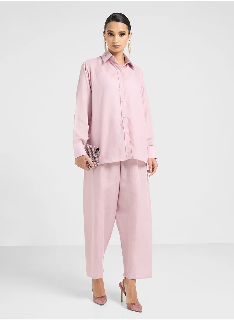 هيا كلوزيت Button Down Blouse & Pants Set