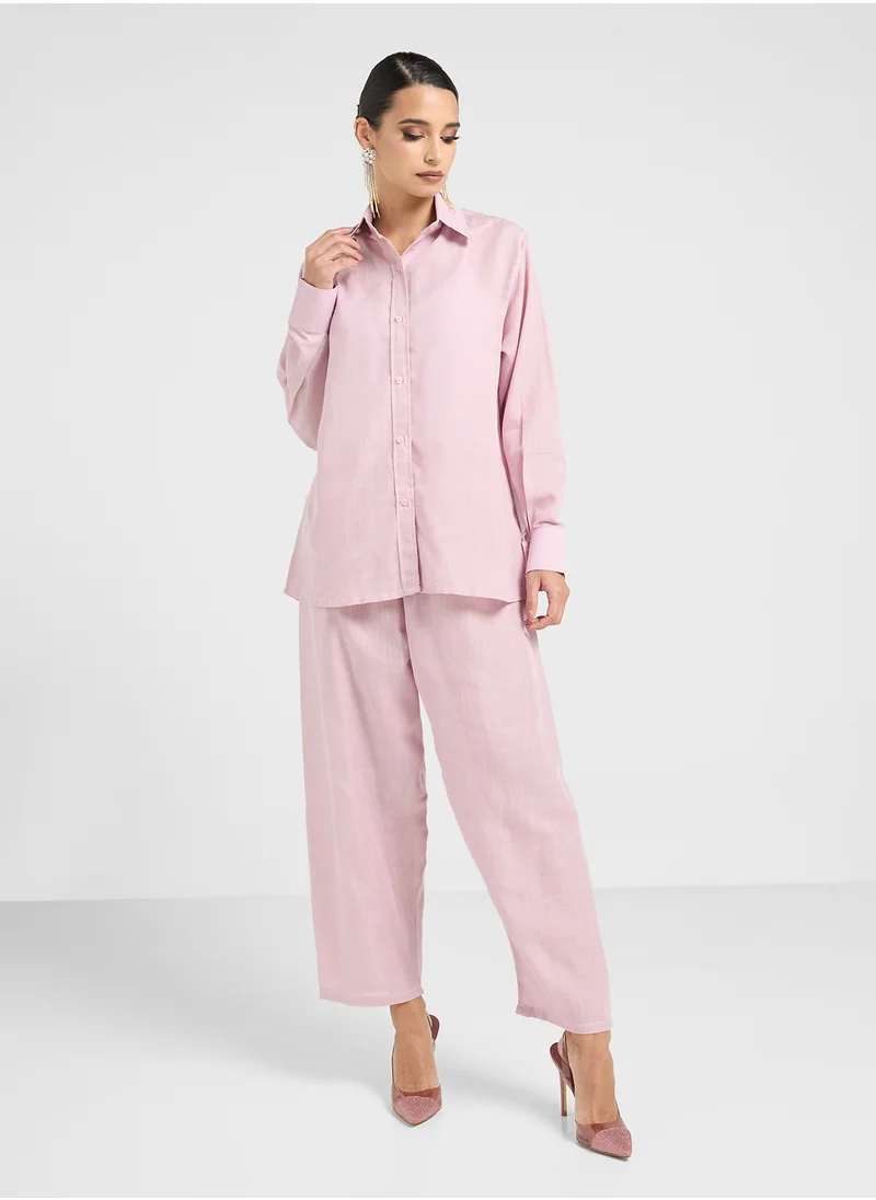 hayas closet Button Down Blouse & Pants Set