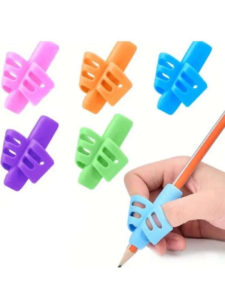 Pencil Holder - 5Pcs Training Grips, Innovative Writing Assistive Grip Devices, Auxiliary Writing Finger Sleeves, Posture Correction Finger Grip Devices, Special for Adults, Left-Handed & Right-Handed Students - Image 1