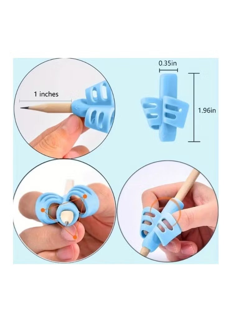 Pencil Holder - 5Pcs Training Grips, Innovative Writing Assistive Grip Devices, Auxiliary Writing Finger Sleeves, Posture Correction Finger Grip Devices, Special for Adults, Left-Handed & Right-Handed Students - Image 2