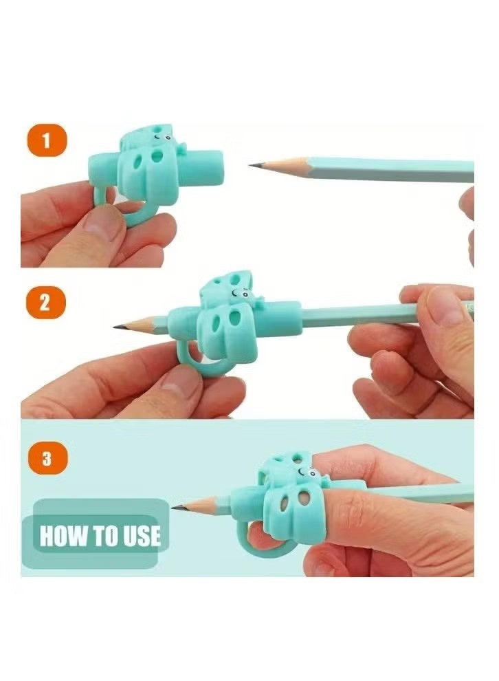 Pencil Holder - 5Pcs Training Grips, Innovative Writing Assistive Grip Devices, Auxiliary Writing Finger Sleeves, Posture Correction Finger Grip Devices, Special for Adults, Left-Handed & Right-Handed Students - Image 5