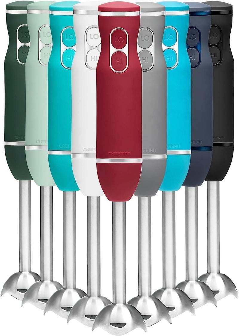 Chefman Immersion Stick Hand Blender with Stainless Steel Blades, Powerful Electric Ice Crushing 2-Speed Control Handheld Food Mixer, Purees, Smoothies, Shakes, Sauces & Soups, Red - Image 1