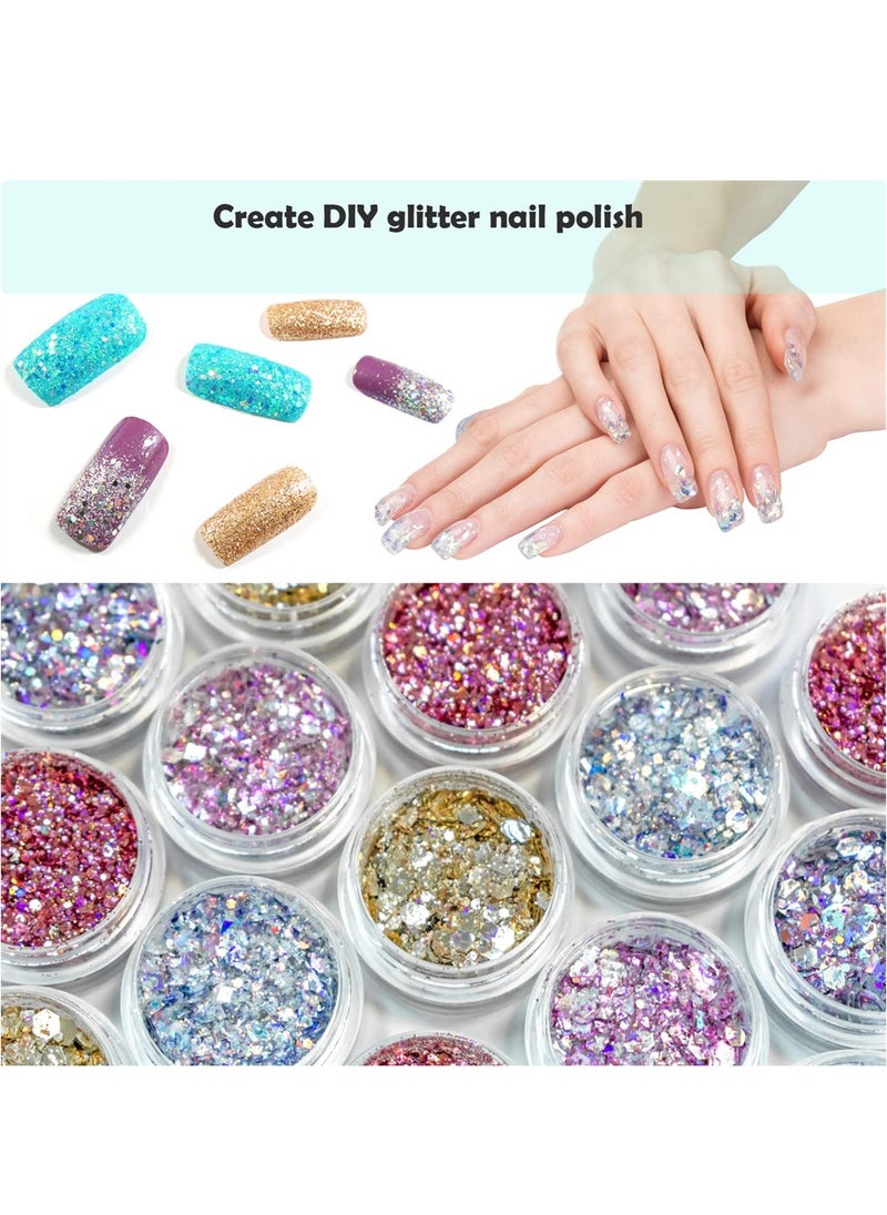 SYOSI - Body Glitter Gel Kit Holographic Body Glitter Festival Makeup Fine Glitter for Body Face Hair - Image 1