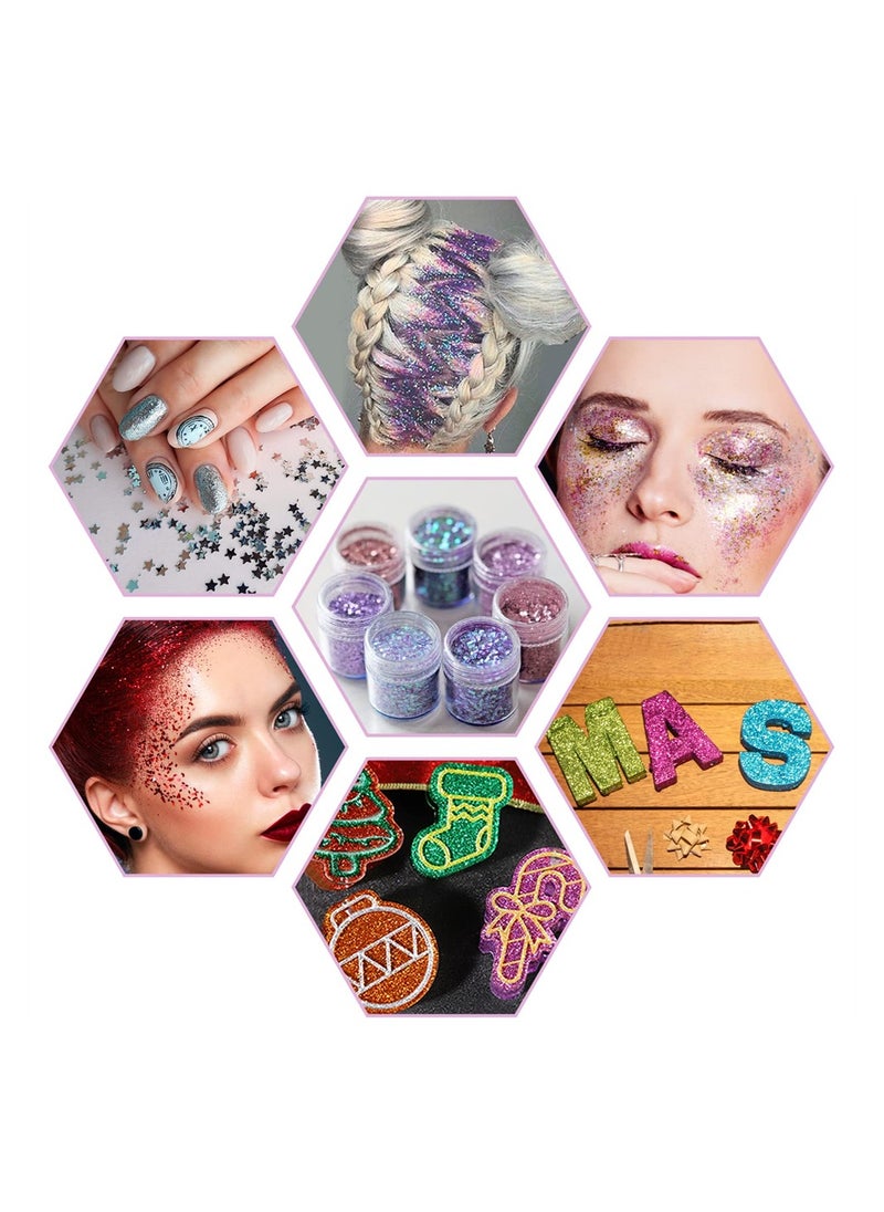 SYOSI - Body Glitter Gel Kit Holographic Body Glitter Festival Makeup Fine Glitter for Body Face Hair - Image 1
