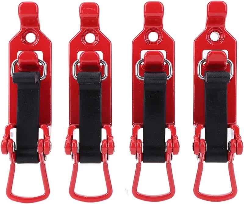 Rubber quick-release clamp bracket 4 Pieces Shovel Holder Clamp Metal Rubber Storage(Red) - Image 1