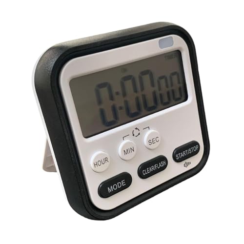 TURBID Digital Kitchen Timer with Mute/Loud Alarm Switch ON/Off Switch, 24 Hour Clock & Alarm, Memory Function Count Up & Count Down for Kids Teachers Cooking, Large LCD Display, Strong Magnet (BLACK) - Image 1