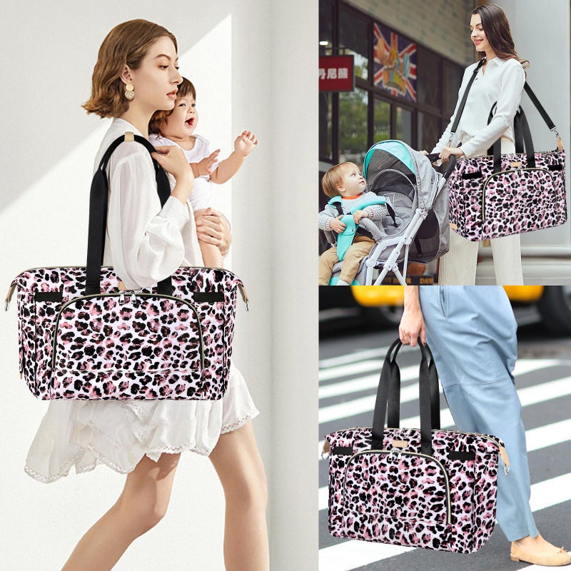 ITIEZY Diaper Bag Tote for Baby 7Pcs - Large Mommy Bag with Portable Changing Pad, Pacifier Case and Organizer Pouches, Multifunctional Hospital Bags for Labor and Delivery Travel Baby Bag for Boy Girl - Image 2