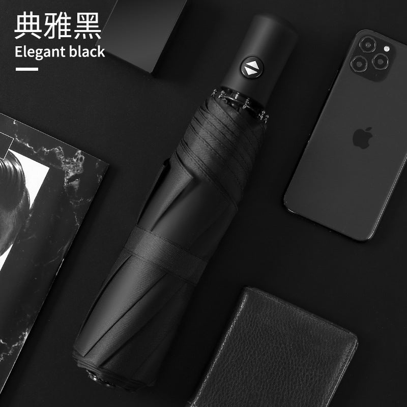 Automatic Reverse Umbrella with Flashlight 8 bone forward Automatic Umbrella black glue pink - Image 3