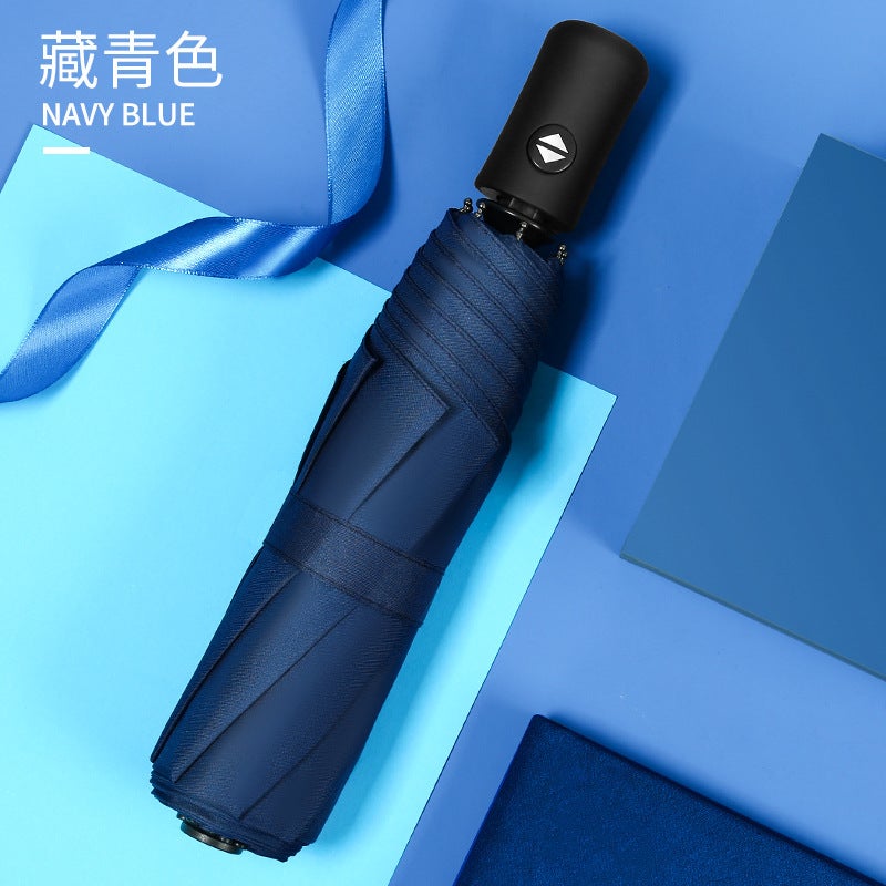 Automatic Reverse Umbrella with Flashlight 8 bone forward Automatic Umbrella black glue pink - Image 4