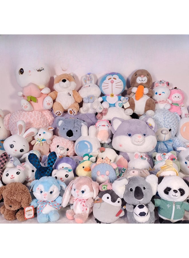 Plush Dolls Toys Dolls - Soft Stuffed Toy Bow Tie Blue Yellow Striped Shirt Brown Pants-Color:Cute Coffee 19*14cm-Height:8 Inch (color Random Hair) - Image 2