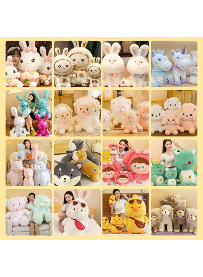 Plush Dolls Toys Dolls - Soft Stuffed Toy Bow Tie Blue Yellow Striped Shirt Brown Pants-Color:Cute Coffee 19*14cm-Height:8 Inch (color Random Hair) - Image 3