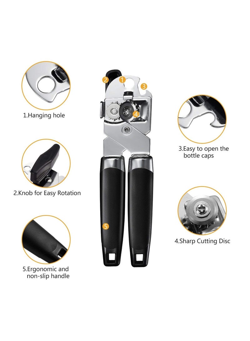 Barakah Can Opener Handheld Strongest Heaviest Duty, Manual Ergonomic Designed Comfort Grips, Sharp Cutting Wheel for Smooth Edge Cut,with Large Turn Knob, Easy to Use - Image 3