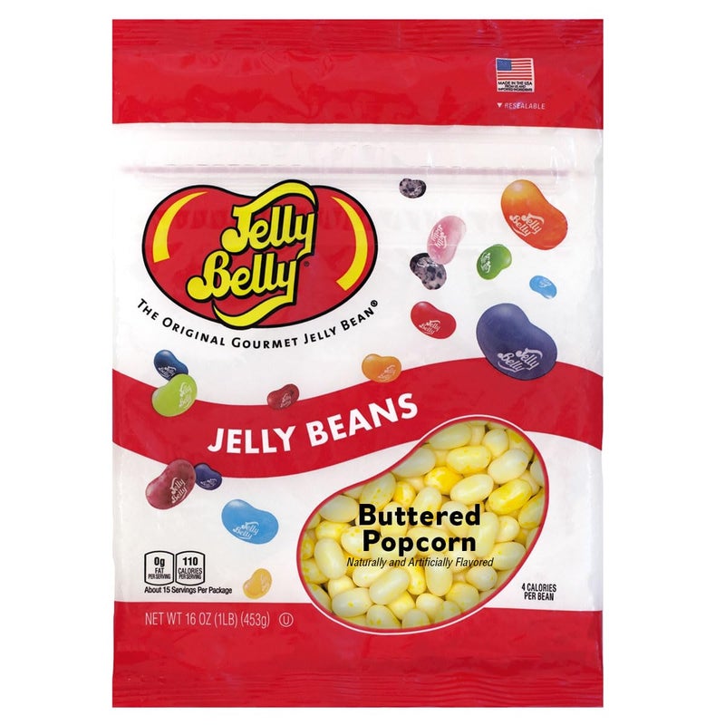 Jelly Belly Buttered Popcorn Jelly Beans  1 Pound 16 Ounces Resealable Bag  Genuine Official Straight from the Source - Image 3