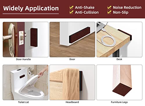 appacare 54 PCS Felt Furniture Pads,18pcs Felt Pads+36pcs EVA Foam,Anti-Vibration Soundproof Pads for Bed Frame/Headboard Furniture Protectors,Self Adhesive Furniture Pads for Chair Legs Table Legs(Brown) - Image 2