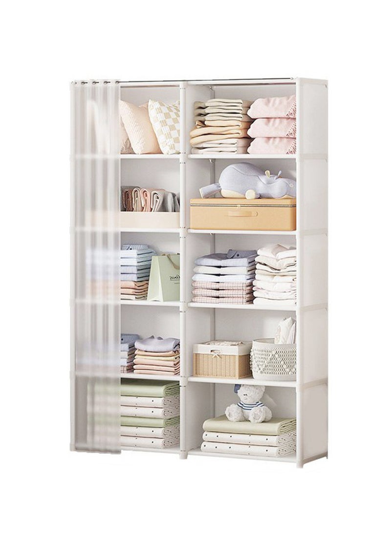 MIXDE Household Bedroom Clothing Assembly Storage Cabinet with Dustproof Door Curtain 80*28*155CM - Image 1