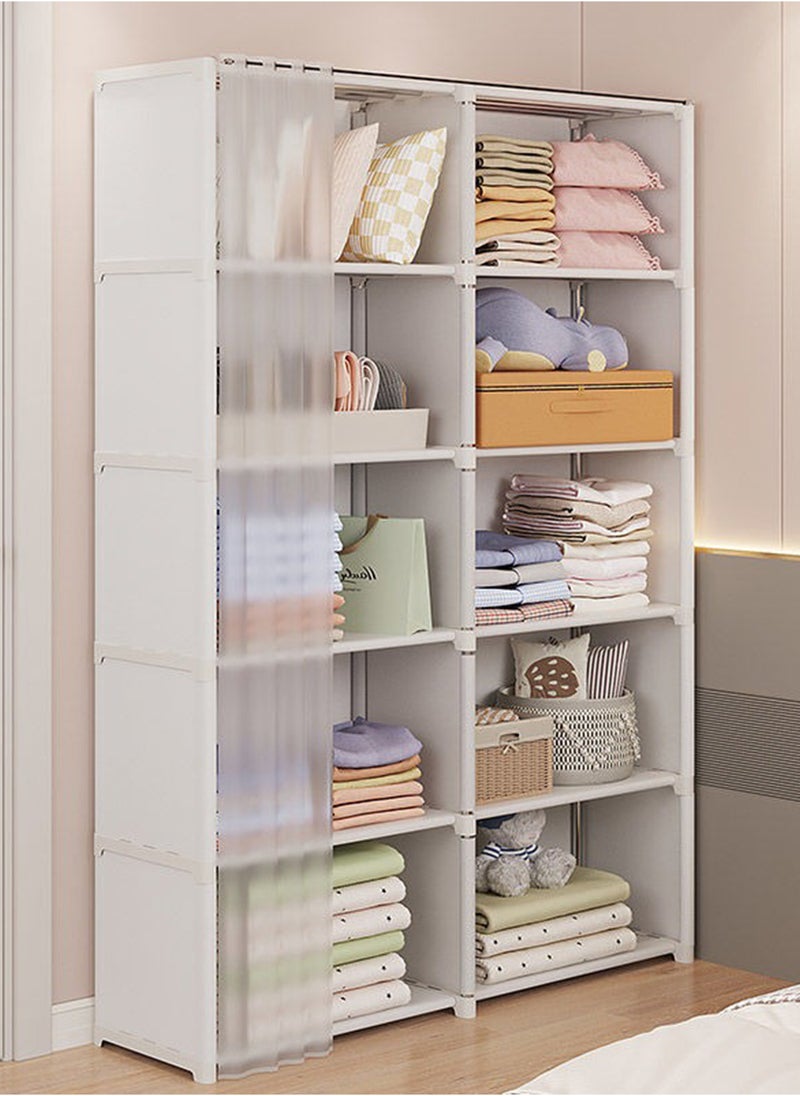 MIXDE Household Bedroom Clothing Assembly Storage Cabinet with Dustproof Door Curtain 80*28*155CM - Image 3