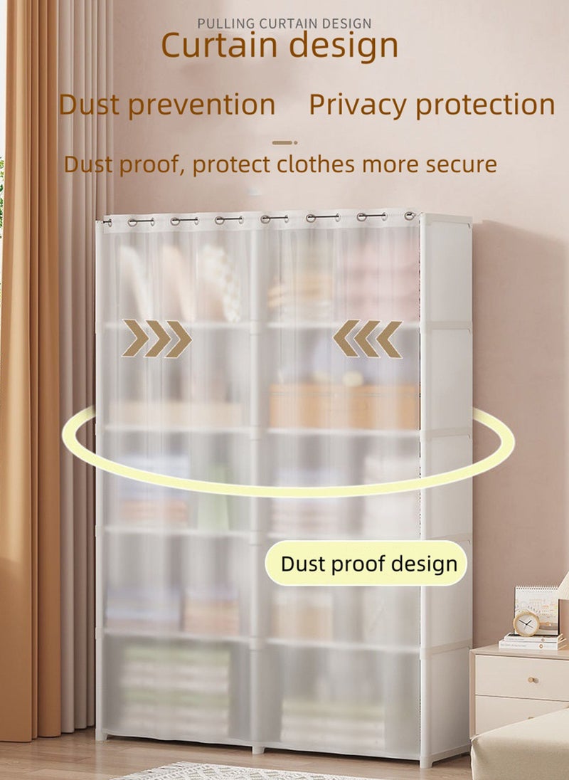 MIXDE Household Bedroom Clothing Assembly Storage Cabinet with Dustproof Door Curtain 80*28*155CM - Image 5