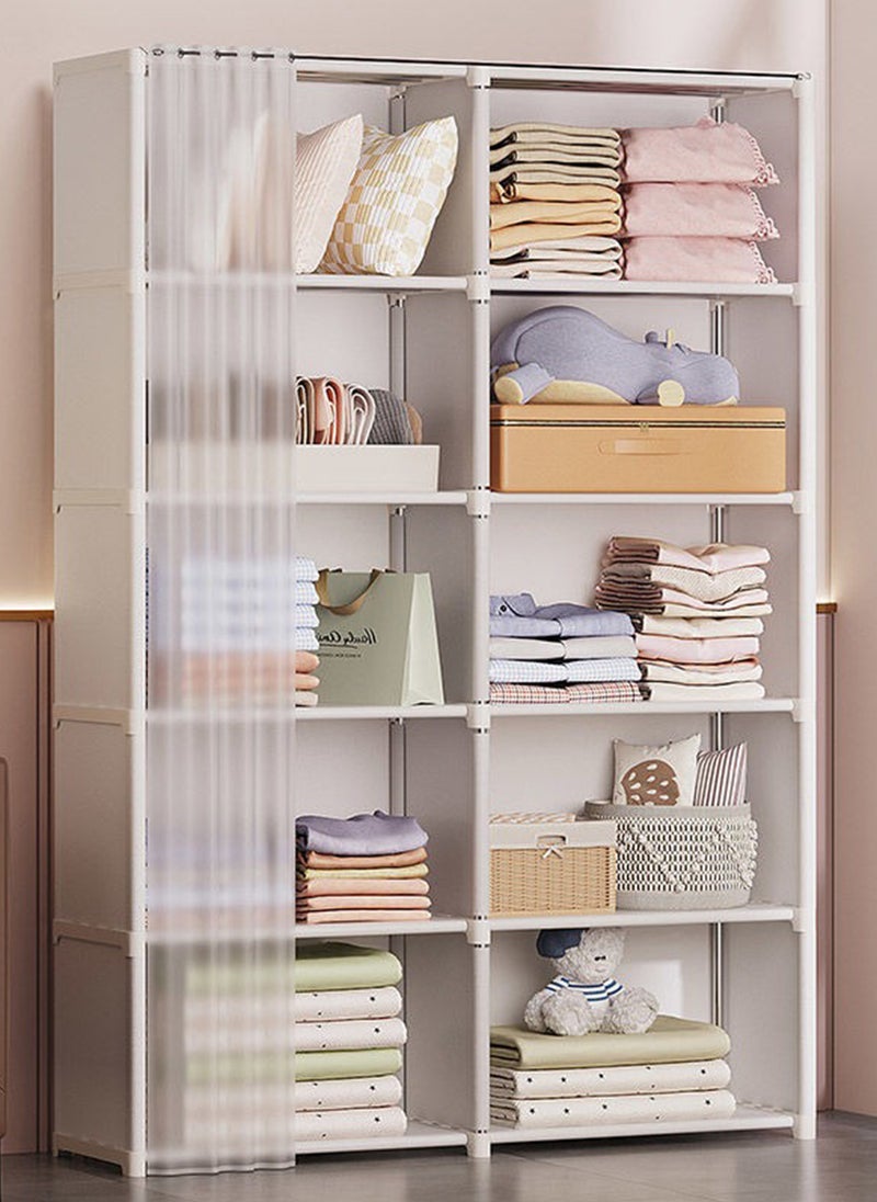 MIXDE Household Bedroom Clothing Assembly Storage Cabinet with Dustproof Door Curtain 80*28*155CM - Image 2