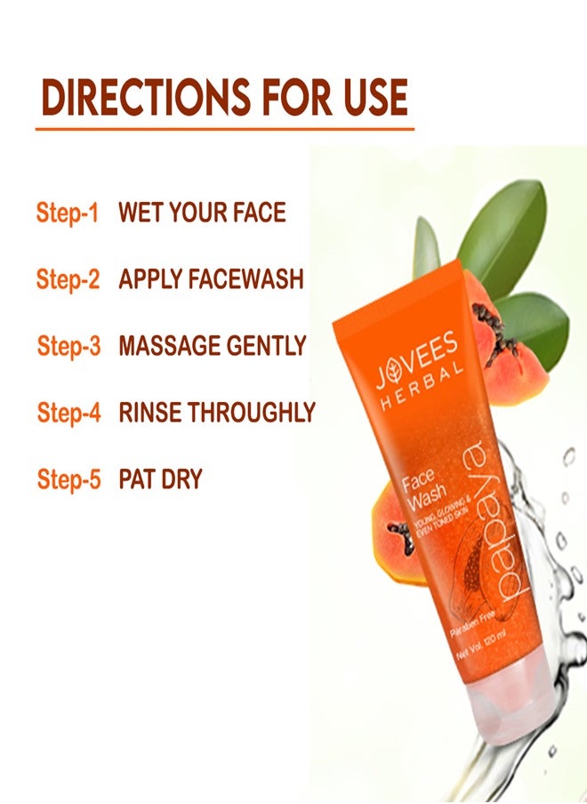 JOVEES HERBAL - Jovees Face Wash Papaya 120 Ml - Image 1
