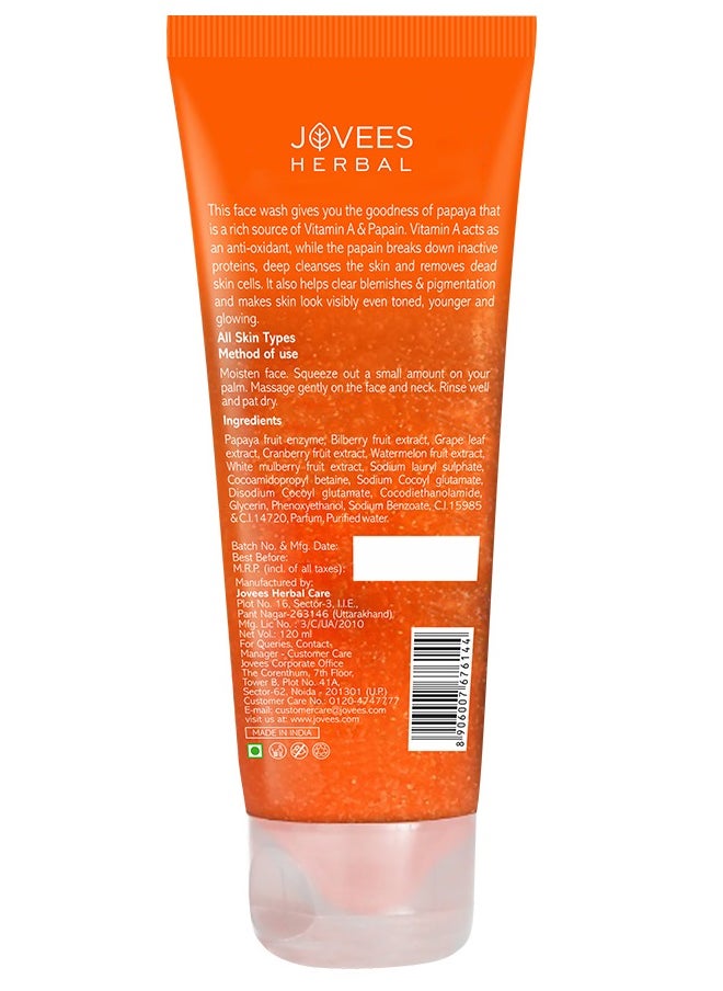 JOVEES HERBAL - Jovees Face Wash Papaya 120 Ml - Image 1