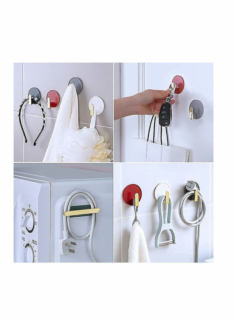 NIBEMINENT KASTWAVE Decorative Wall Door Self Adhesive Hanger Hooks Heavy Duty for Hanging Coats Clothes Hat Keys Purse Kitchen Towels Hook Waterproof Shower Room Sticky Bathroom Organizer (12 PCS)  - Image 5